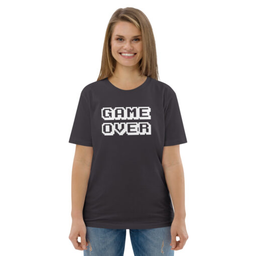 unisex organic cotton t shirt anthracite front 626830c46dbb9