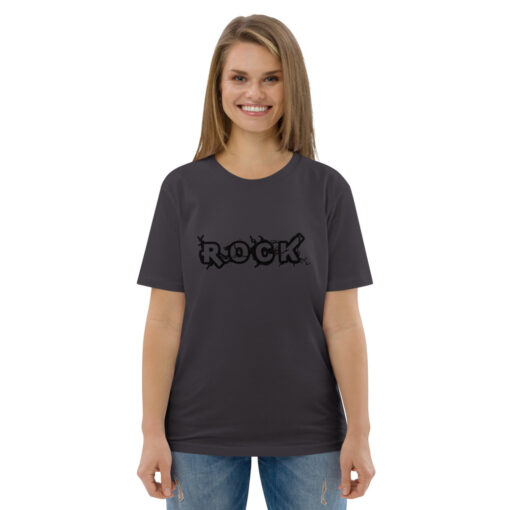 unisex organic cotton t shirt anthracite front 6269706300198