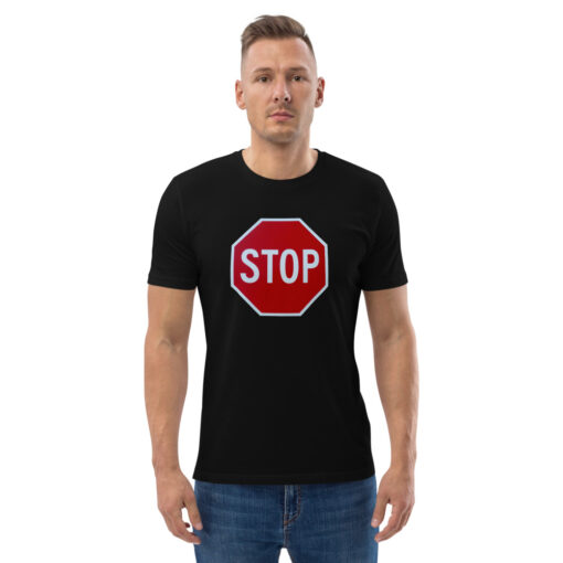 unisex organic cotton t shirt black front 2 626979a3e47a8