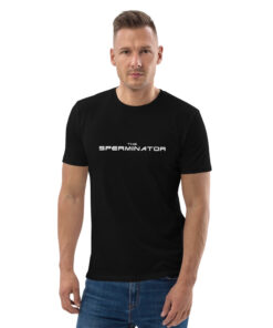 unisex organic cotton t shirt black front 626959a4be34a