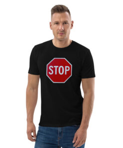 unisex organic cotton t shirt black front 626979a3e4032