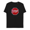 unisex organic cotton t shirt black front 626979a3e4336
