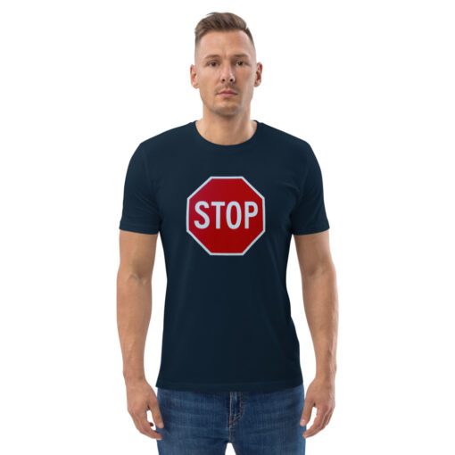 unisex organic cotton t shirt french navy front 2 626979a3e4ac3