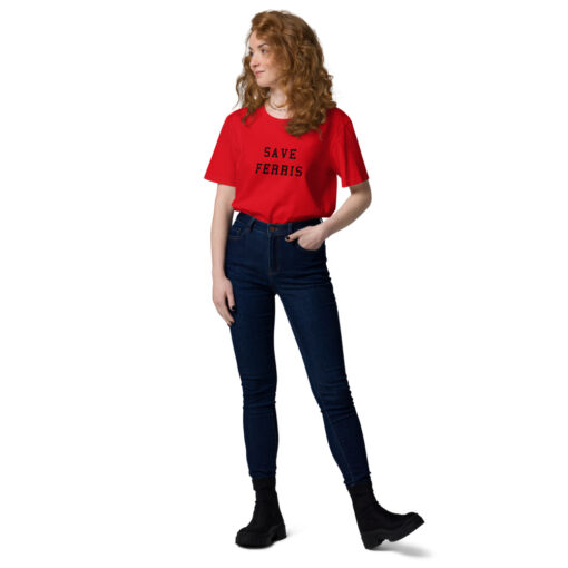 unisex organic cotton t shirt red front 2 626896083dd3a