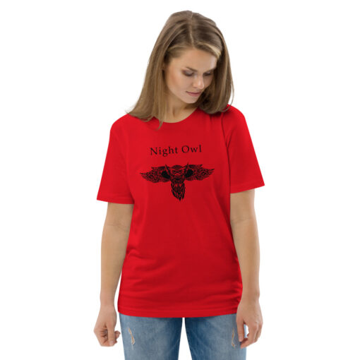 unisex organic cotton t shirt red front 2 62696bb04b665