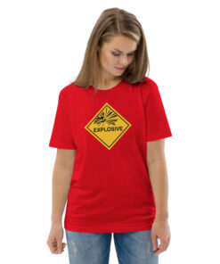 unisex organic cotton t shirt red front 2 6269714edc473