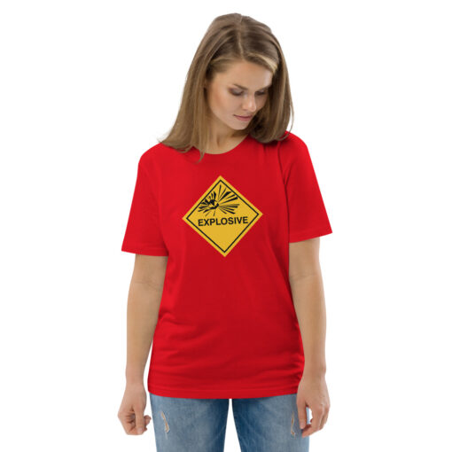 unisex organic cotton t shirt red front 2 6269714edc473