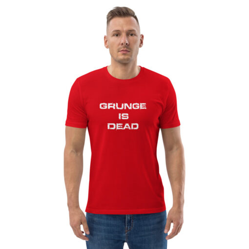 unisex organic cotton t shirt red front 2 6269e57112234