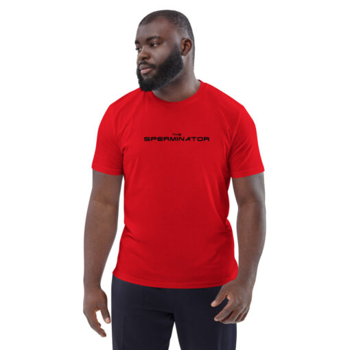 unisex organic cotton t shirt red front 6269596777392