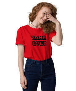 unisex organic cotton t shirt red front 6269693306cf4