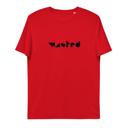 unisex organic cotton t shirt red front 62696c3254190