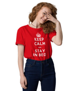 unisex organic cotton t shirt red front 62696d1f19e27