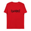 unisex organic cotton t shirt red front 62697062f3bc8