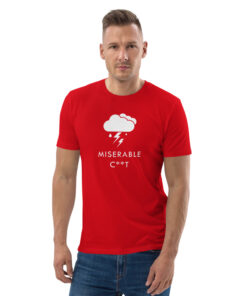 unisex organic cotton t shirt red front 62697576876e5