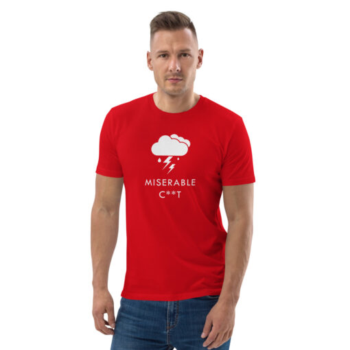 unisex organic cotton t shirt red front 62697576876e5