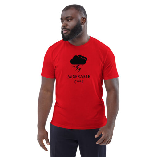 unisex organic cotton t shirt red front 6269777fd9dc5