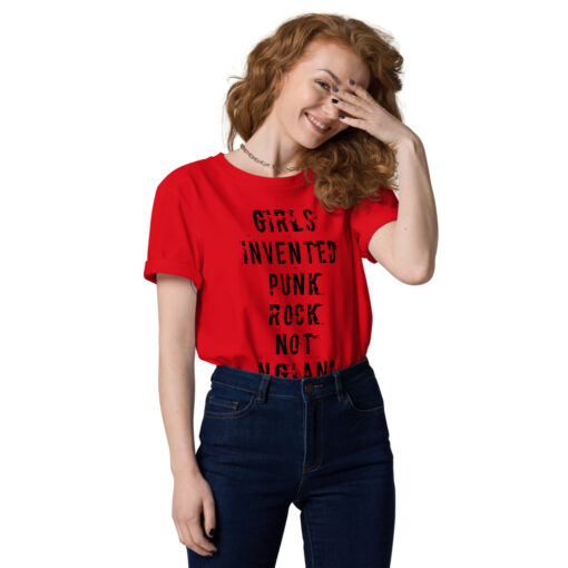 unisex organic cotton t shirt red front 6269e47278129