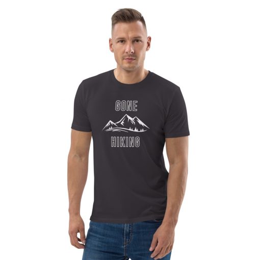 Gone Hiking Larger White Print - Unisex organic cotton t-shirt - Image 9