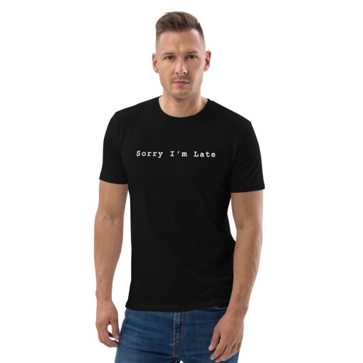 unisex organic cotton t shirt black front 627155b18115b
