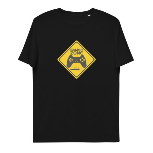 unisex organic cotton t shirt black front 627951b8d56f0