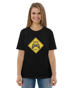 unisex organic cotton t shirt black front 627951b8d5938