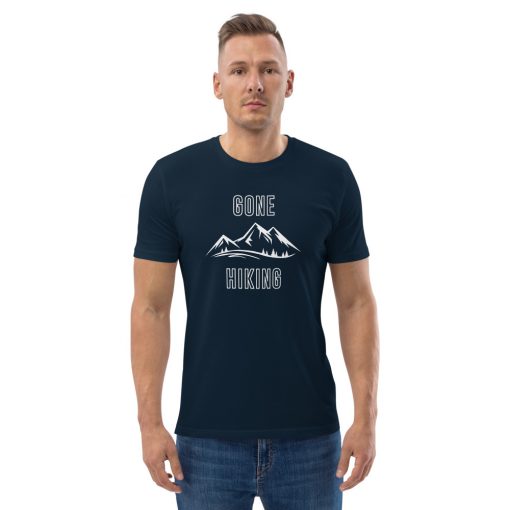 Gone Hiking Larger White Print - Unisex organic cotton t-shirt - Image 4