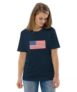 unisex organic cotton t shirt french navy front 2 6279a4088da85