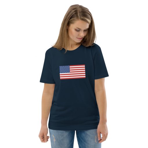 unisex organic cotton t shirt french navy front 2 6279a4088da85