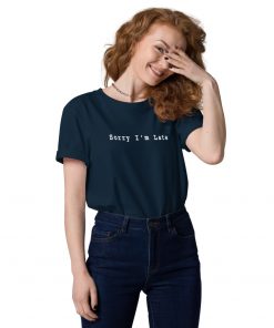 unisex organic cotton t shirt french navy front 627155b180e6a