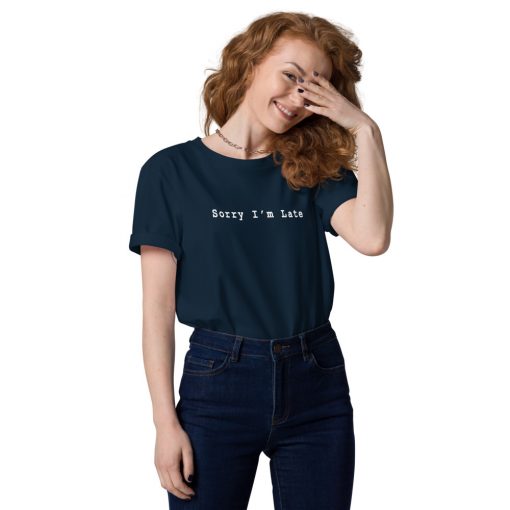 unisex organic cotton t shirt french navy front 627155b180e6a