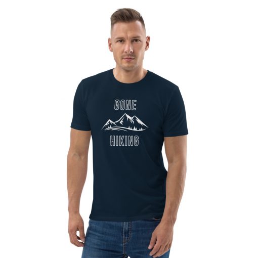 Gone Hiking Larger White Print - Unisex organic cotton t-shirt - Image 5