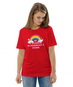 unisex organic cotton t shirt red front 2 627153a8f1e87