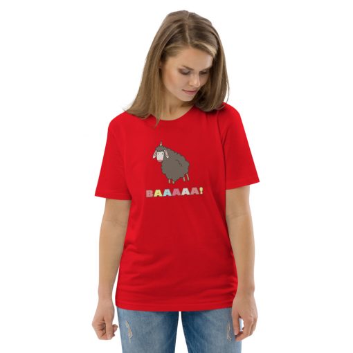 unisex organic cotton t shirt red front 2 62745fa499d92