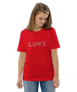 unisex organic cotton t shirt red front 2 6275a24f438b3