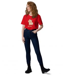 unisex organic cotton t shirt red front 2 62793716299e0
