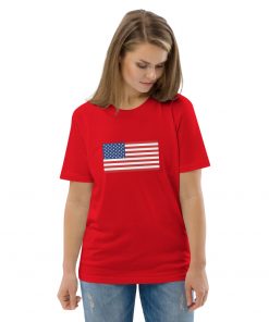 unisex organic cotton t shirt red front 2 6279a4088e0e4