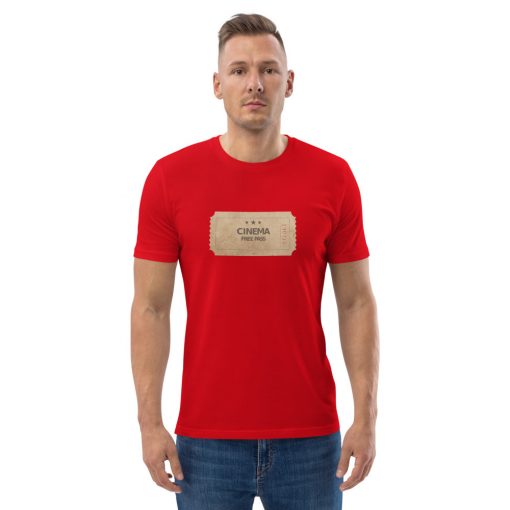 unisex organic cotton t shirt red front 2 6279a5e2acfa6