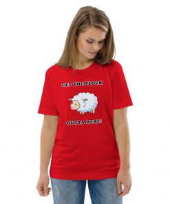 unisex organic cotton t shirt red front 2 6279b3065c470