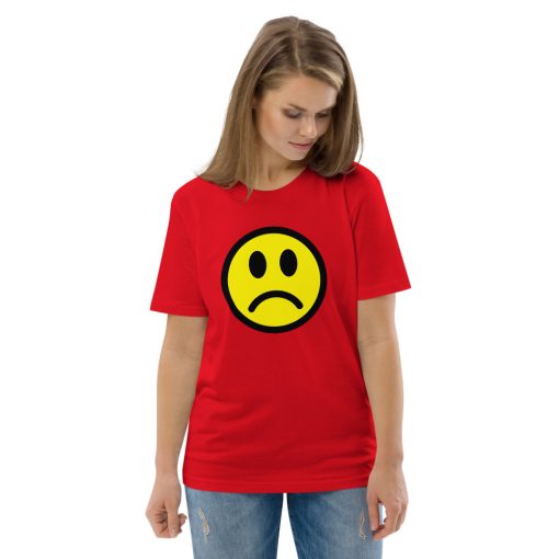 unisex organic cotton t shirt red front 2 6287ca6147fcf