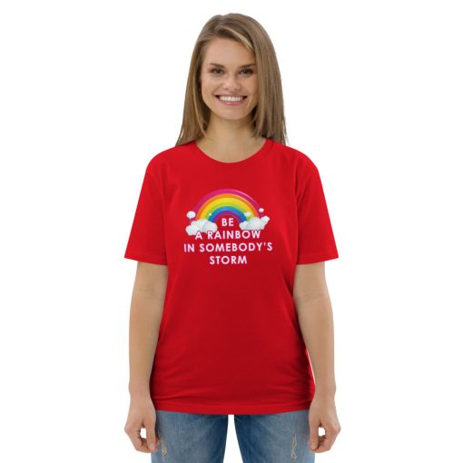 unisex organic cotton t shirt red front 627153a8f17ed