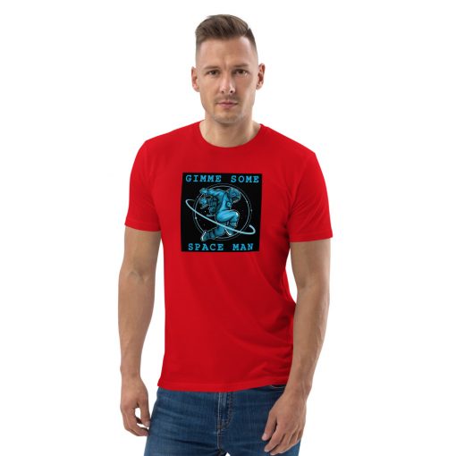 unisex organic cotton t shirt red front 62745d0926642