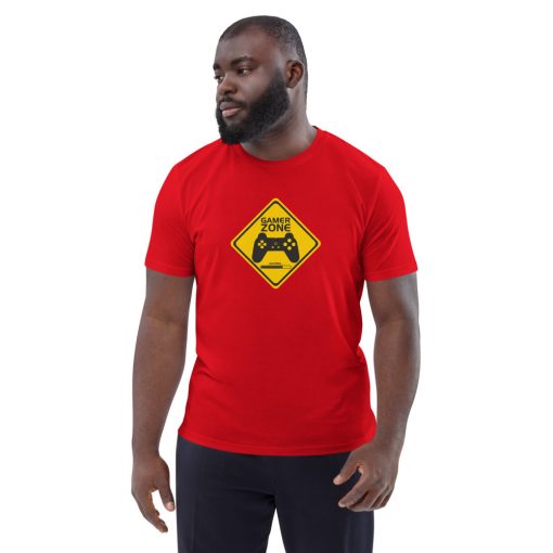 unisex organic cotton t shirt red front 627951b8d6271