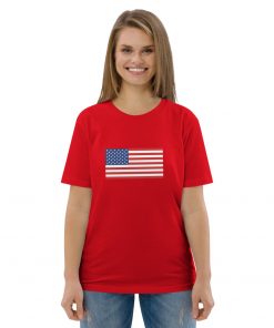 unisex organic cotton t shirt red front 6279a4088dd96