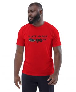 unisex organic cotton t shirt red front 6279b10eb07d3