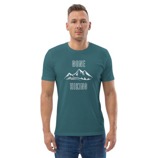 Gone Hiking Larger White Print - Unisex organic cotton t-shirt - Image 10