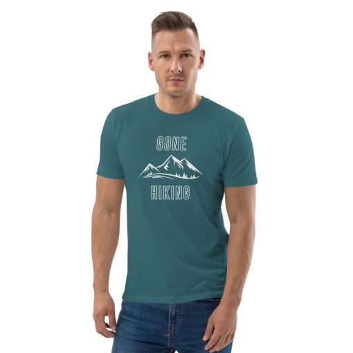 Gone Hiking Larger White Print - Unisex organic cotton t-shirt - Image 11