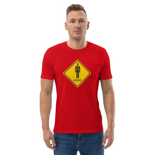 unisex organic cotton t shirt red front 2 62b3385b14786