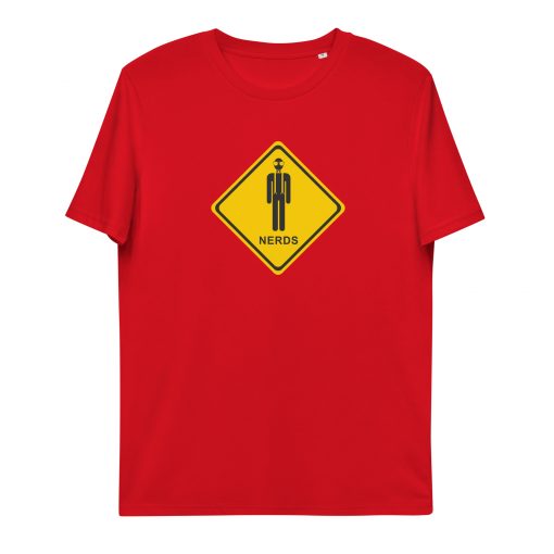 unisex organic cotton t shirt red front 62b3385b101e6