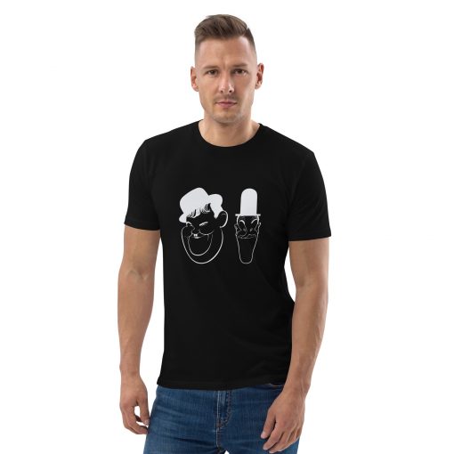 unisex organic cotton t shirt black front 62c1b2186ab4c