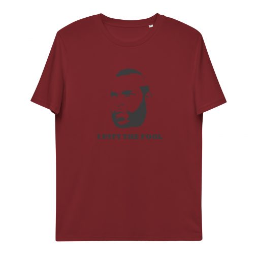 unisex organic cotton t shirt burgundy front 62d571f215afd